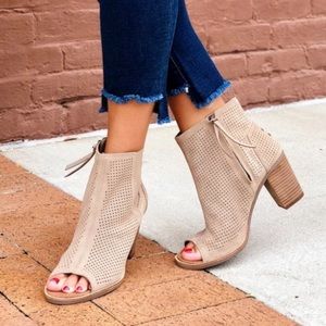 toms booties peep toe